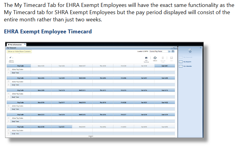 EHRA Edit Timecard